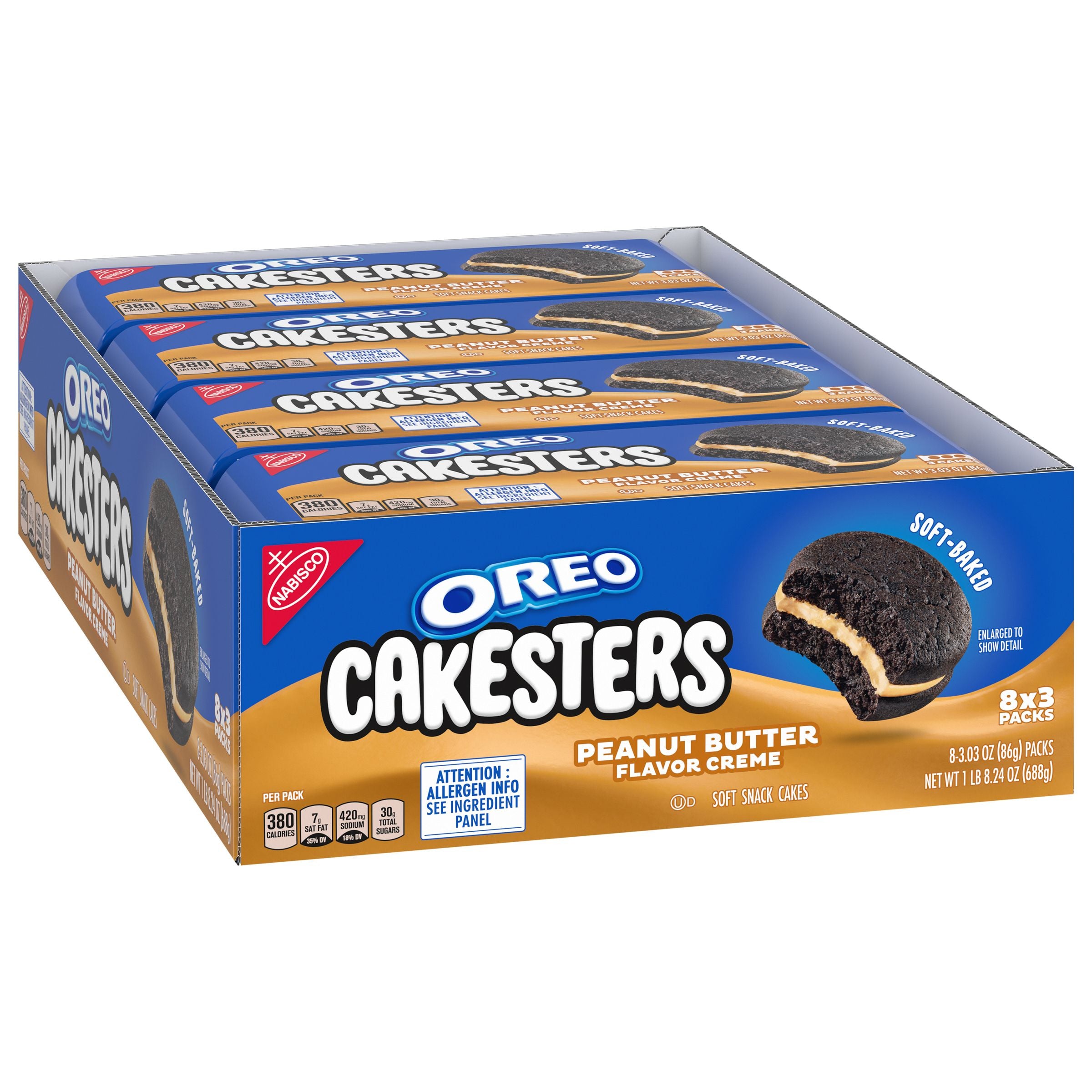 Oreo Cakesters Peanut Butter and Cream 86g (8 Pack)  - D56
