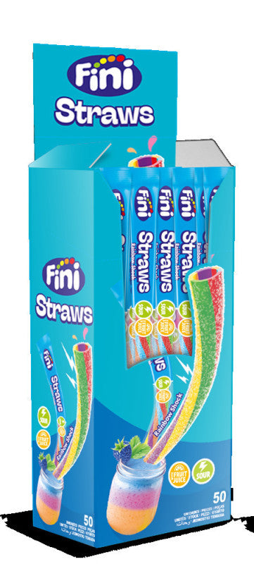 Fini Rainbow Shock Straws (50 units) - Veggie - D17