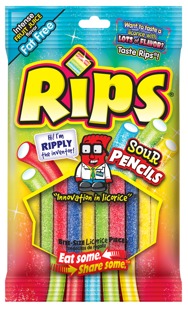 Rips Peg Sour Pencil 79g (12 pack) -