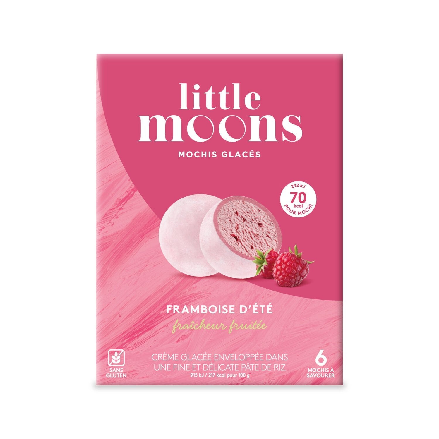FROZEN - LITTLE MOON Ice Cream Raspberry Mochis x6 192g (10 pack).