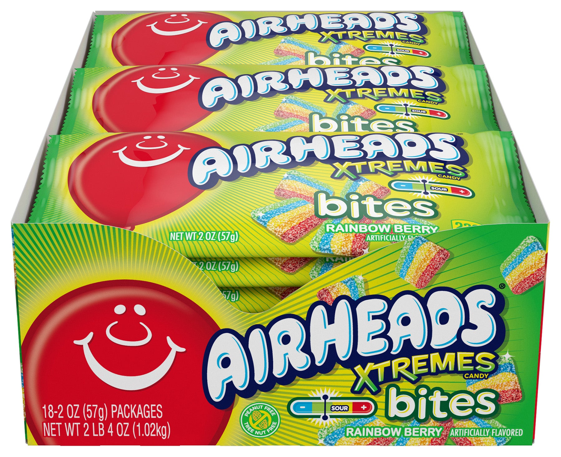 AIRHEADS Xtremes Bites Rainbow Berry 57g (12 Pack) -