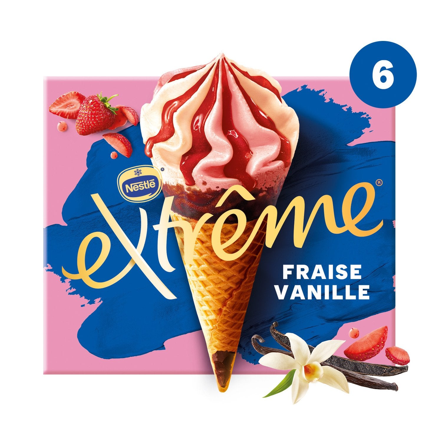 FROZEN - NESTLÉ Ice Cream Extrême Fraise Vanille x6 (6 pack).