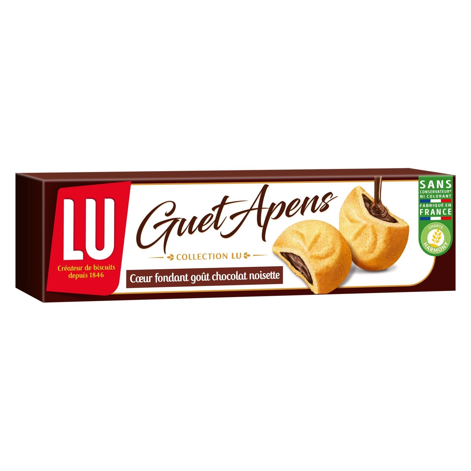 Lu Guet Apens Biscuits sablés fourrés goût chocolat noisette 105g (14 pack) -