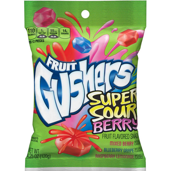 FRUIT GUSHERS Super Sour Berry 120 g (8 Pack)