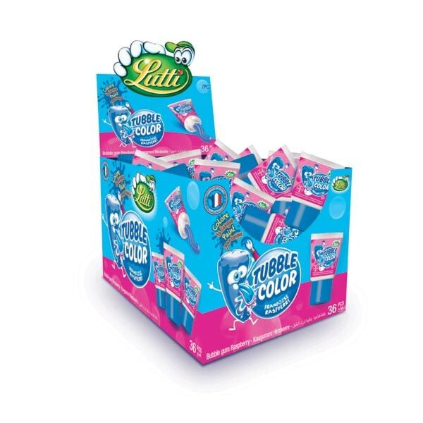 LUTTI Tumble Gum Color Blue raspberry 35g (36 pack)- France - Veggie .