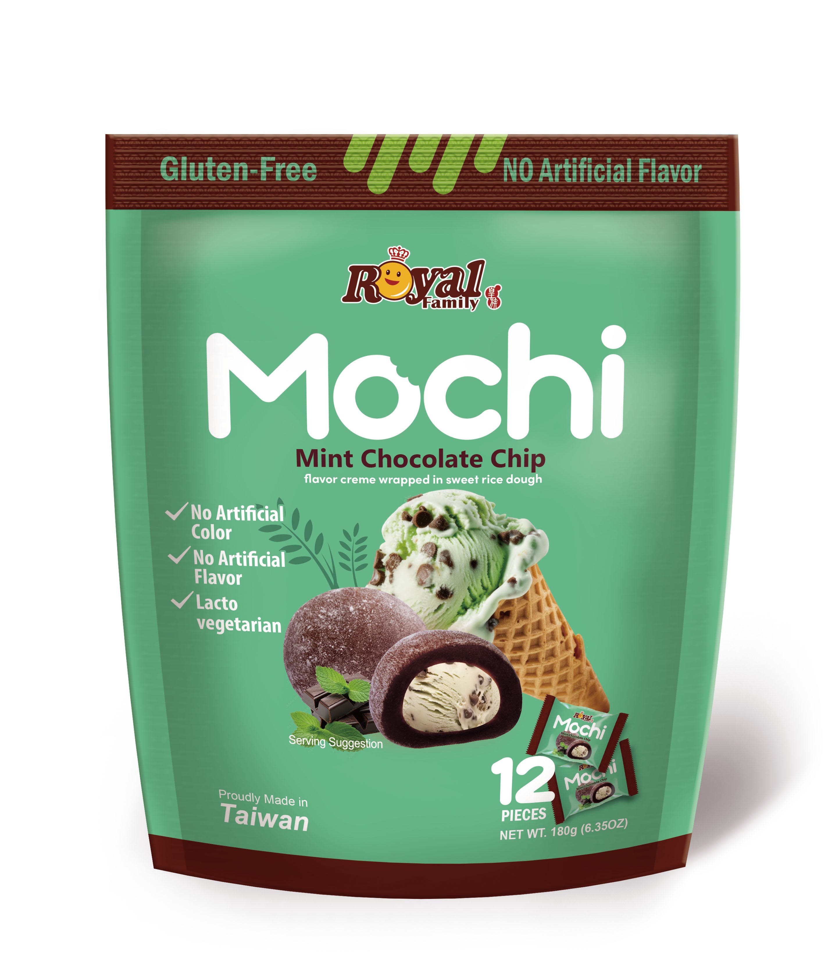 ROYAL FAMILY - Mint Chocolate Chip Mochi 180g (12 pack) -