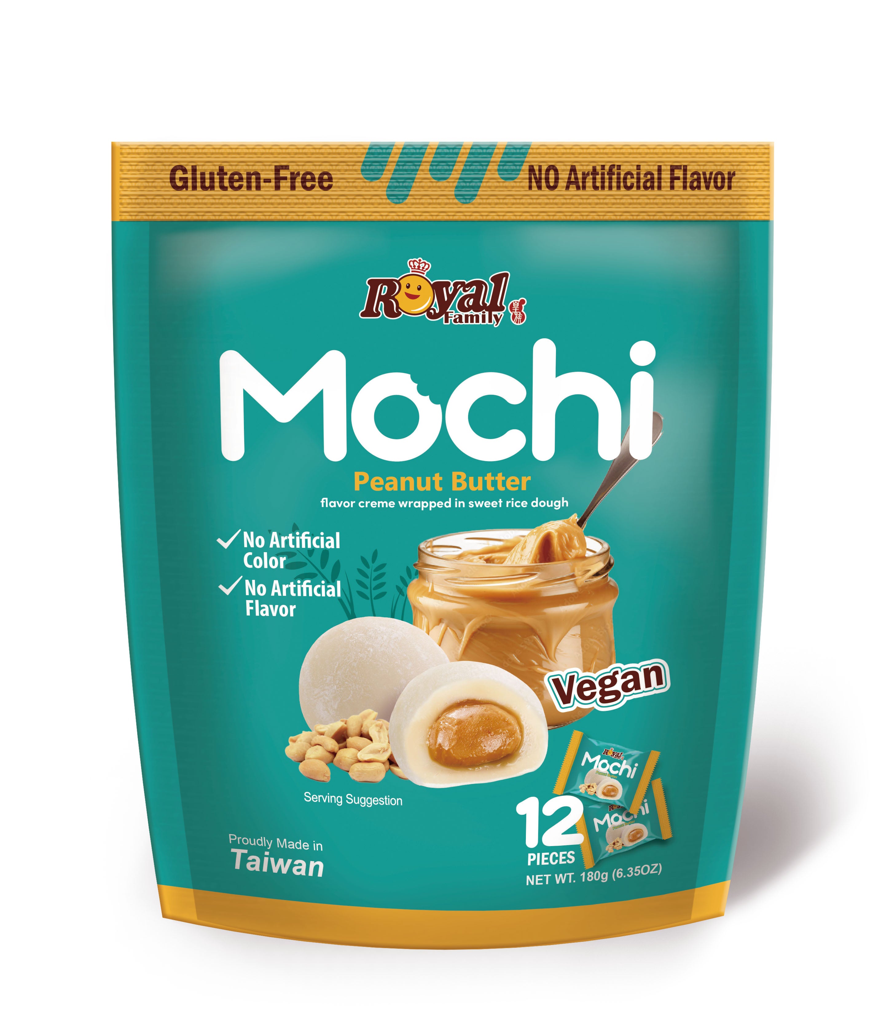 ROYAL FAMILY - Peanut Butter Mochi 180g (12 pack) -