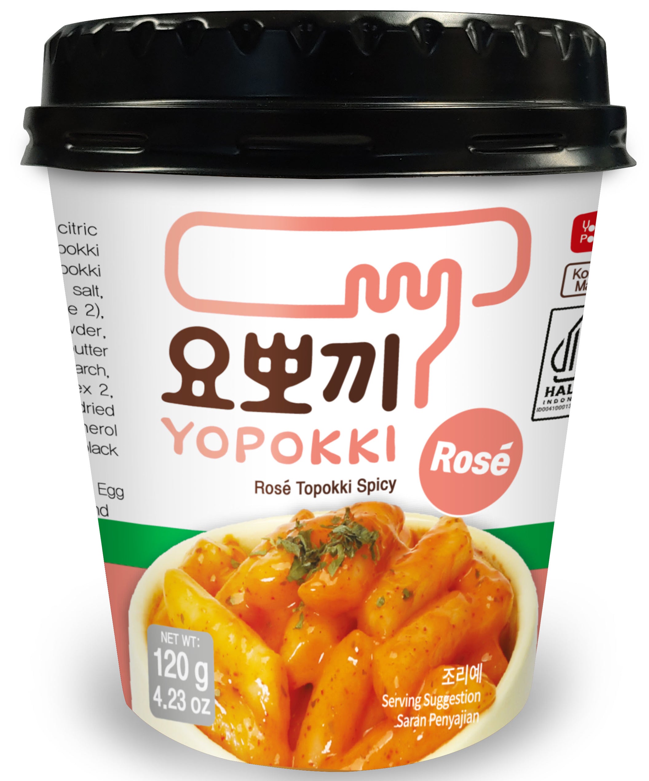 YOUNGPOONG Yopokki Rose Spicy Tteokbokki Cup HALAL 120g (30 Pack) - C-25 -P59