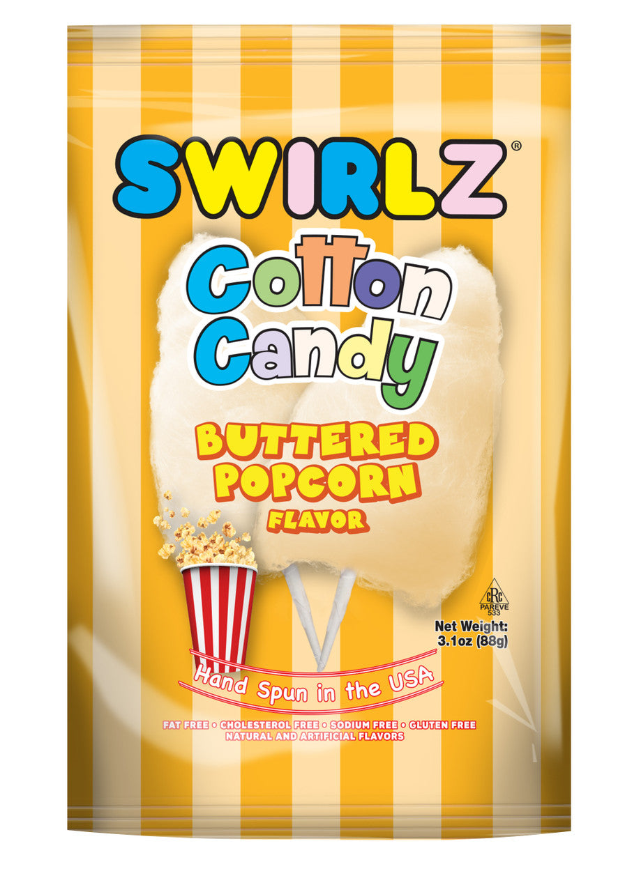 TASTE OF NATURE Swirlz Flavored Popcorn Cotton Candy - 3.1oz (12 pack)