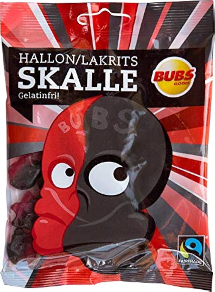 BUBS Raspberry & Licorice Skull 90g (16 pack) - Vegan - D8