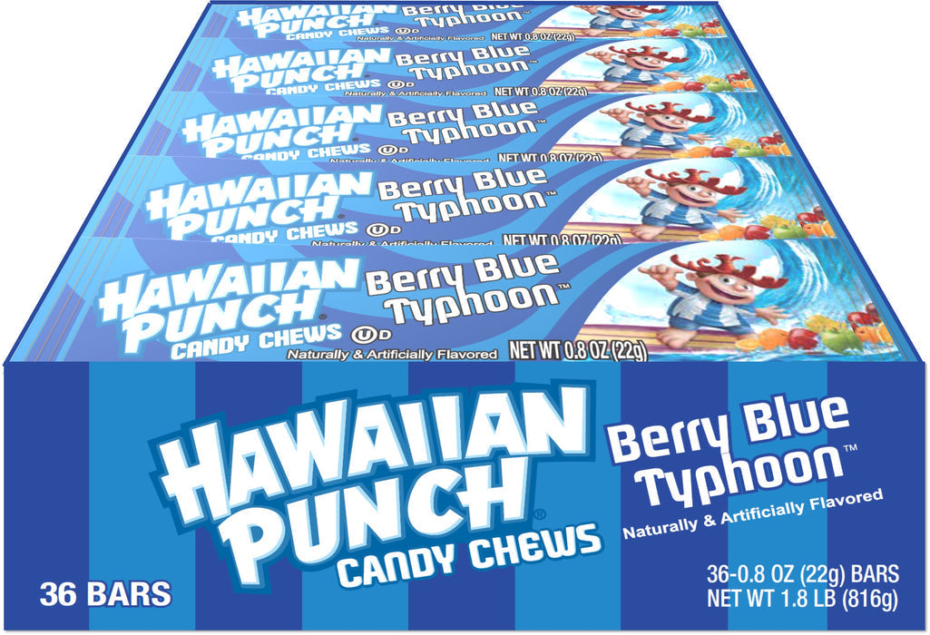 Hawaiian Punch Chew Bars Berry Blue Typhoon 22 g (36 Pack)