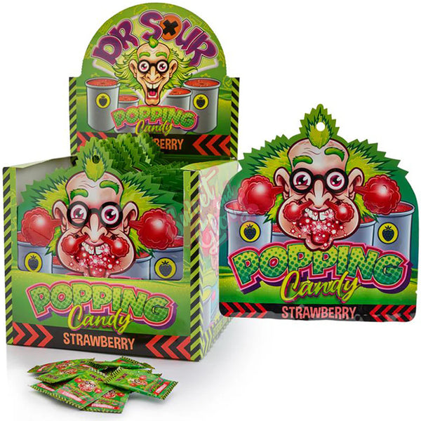 Dr. Sour Popping Candy Strawberry 15g (20 pack) - R3