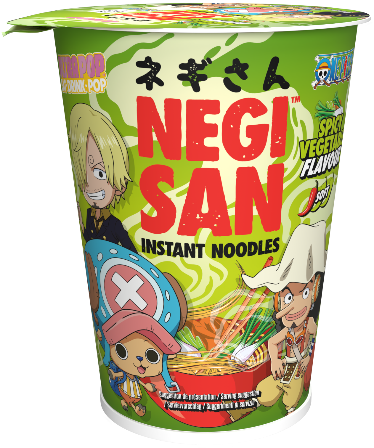 One Piece Sanji/ Usopp / Chopper Spicy Vegetables Instant Noodle Cup 65g (8 pack) -