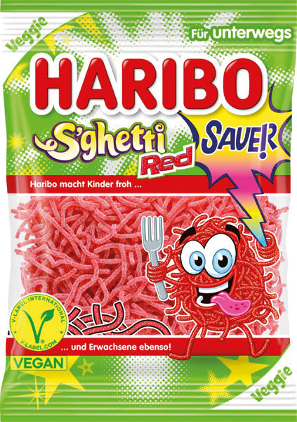 HARIBO S'ghetti Sour Red Vegan 85g (20 pack) - R87-R94