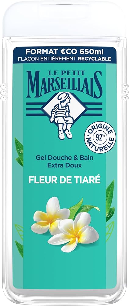 Le Petit Marseillais Gel Douche & Bain Extra Doux Fleur De Tiaré 650ml (12 Pack)