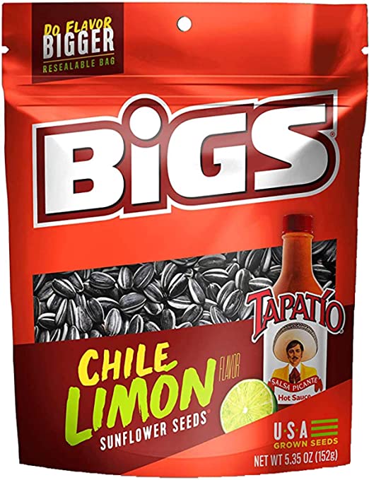 BIGS Tapatio Chile Limon Sunflower Seeds 152 g (12 Pack) - H59,H56