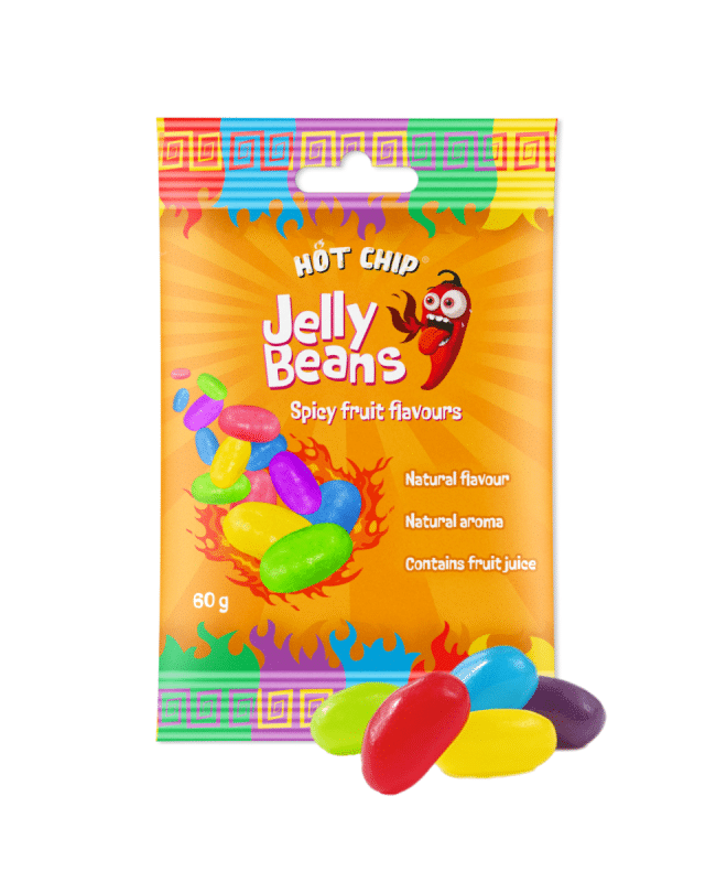 Hot Chip Jelly Beans Spicy Fruit Flavours 60g (50 pack) -