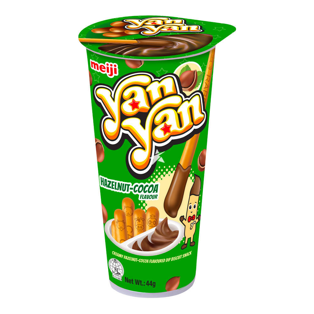 Meiji Yan Yan Hazelnut Cocoa Biscuits Snack 44g Cup (10 pack) -