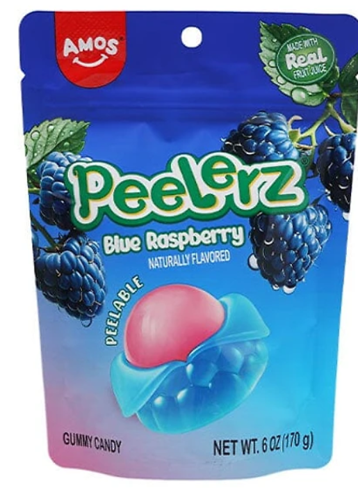 AMOS Peelerz Gummy Blue Raspberry 170g (12 pack) - L4 - L7