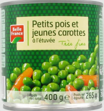 Belle France Petits Pois et jeunes Carottes 265g (12 pack) - F