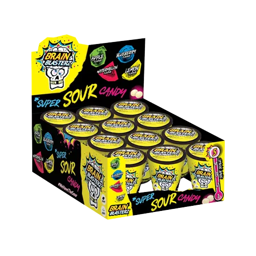 Brain Blasterz Super Sour Candy Mini Tub 38 g (10 Pack) - R25