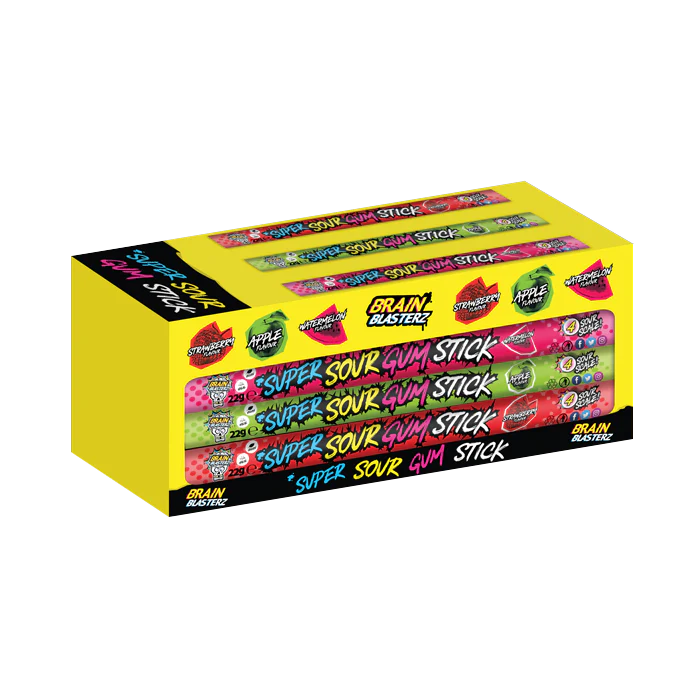 Brain Blasterz Super Sour Gum Stick 22 g (30 Pack) - R18 1225