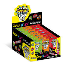 Brain Blasterz Drip 'n' Lick Lollipop 18 g (24 Pack) -