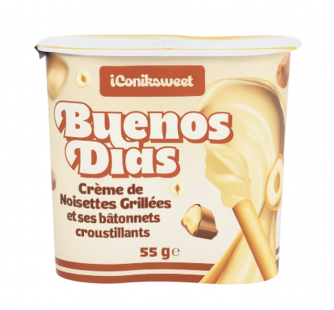 BUENOS DIAS - Roasted Hazelnut Cream with Crunchy Sticks – 55g (12 pack)