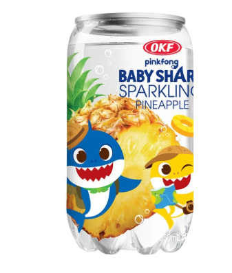 OKF Baby Shark Soda Pop Pineapple 350ml (24 Pack) - M11
