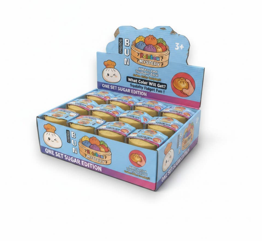 SQUISHY BUN - ONE SET SUGAR EDITION 6CM (12 pack)