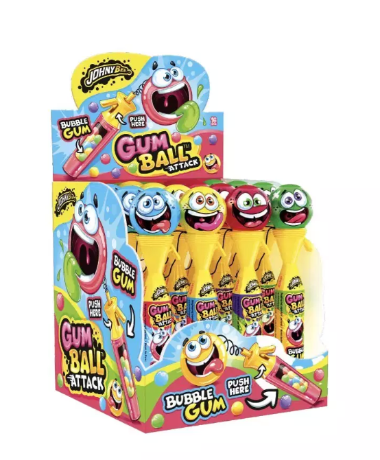 JOHNY BEE Gum ball attack 64g (16 pack) - R23