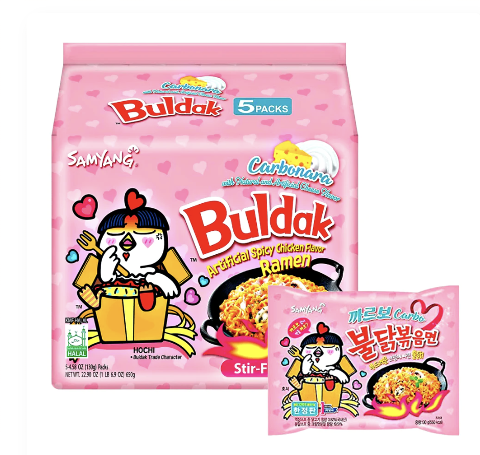 SAMYANG Spicy Chicken Buldak Noodle (Carbonara) 5x130g (8 pack) - B13