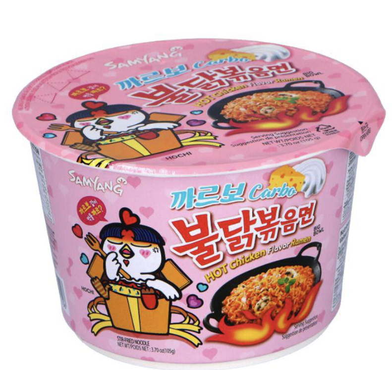 Samyang – Spicy Chicken Buldak Noodle Big-Bowl (Carbonara) 105g( 16 pack) -