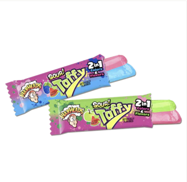 Warheads 2-in-1 Taffy Bar 42 g (24 Pack) -