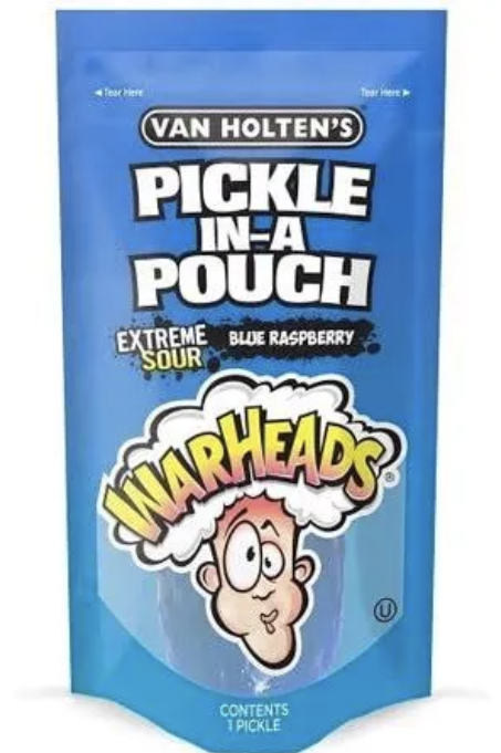 VAN HOLTEN'S - Warheads Blue Raspberry Blue Pickle 5oz  (12 pack) - B7