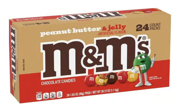 M&M'S PEANUT BUTTER & JELLY 46g (24 pack) - R22
