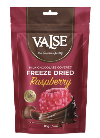 VALSE Raspberry Freeze Dried w/ Milk Chocolate Covered 80g (12 pack) - E8