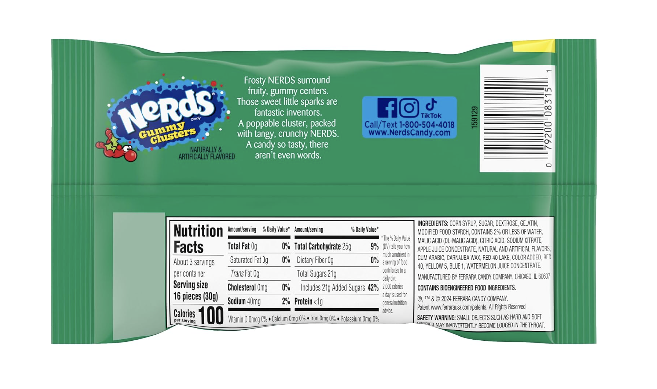 Nerds Holiday Gummy Clusters 85g (12 pack) -R35 -R36