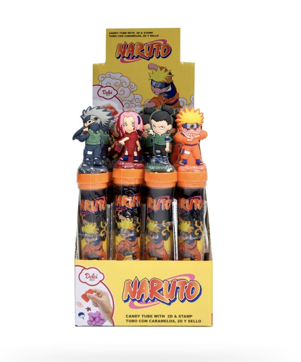 NARUTO Candy Tube with 2D Standee & Stamp 8g (24 Pack) - H45