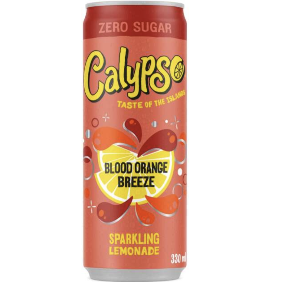 CALYPSO Sparkling Lemonade Blood Orange Breeze Zero Sugar 330ml (12 pack)