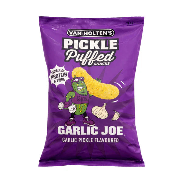 VAN HOLTEN'S Garlic Joe Pickle Puffed Snacks 90g (10 Pack)