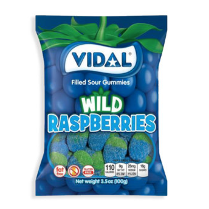 VIDAL Sour Wild Blue Raspberries 100g (14 pack) -Z50