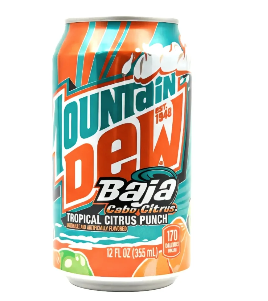 MOUNTAIN DEW Baja Cabo Citrus 355ml (12 pack)