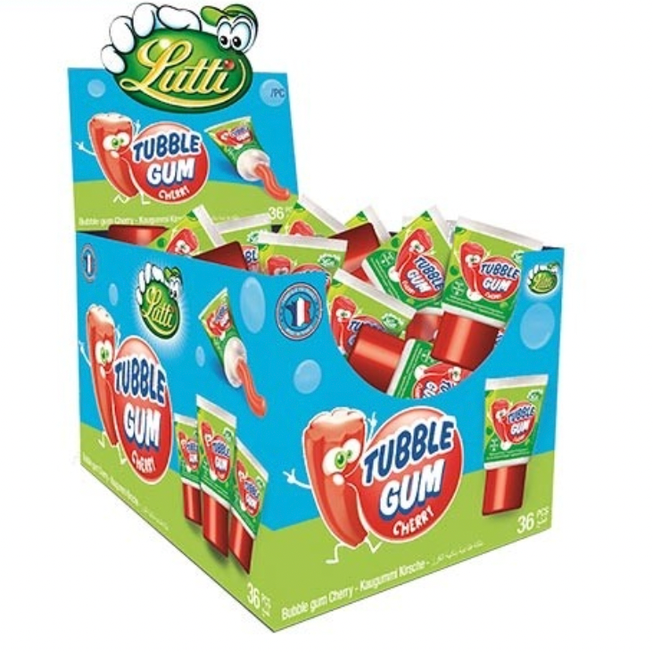 LUTTI Tumble Gum Cherry 35g (36 pack)- France - Veggie - J19