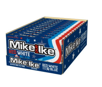 MIKE & IKE LE Red, White and Blue Theatre Box 120g - Limited Time Edition (12 Pack) -