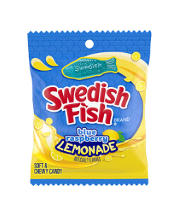 SWEDISH FISH Blue Raspberry Lemonade Peg Bag 102g (12 Pack) -