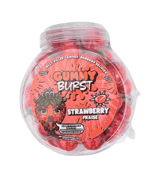 GUMMY BURST Jelly Filled Candies Strawberry Halal 10g (50 pack) - D1