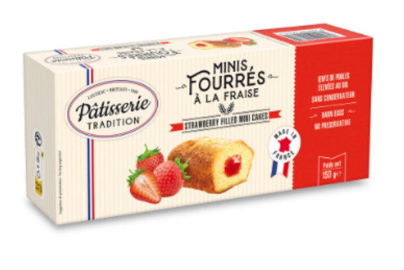 PATISSERIE TRADITION Mini fourrées Fraise 150g (24 pack)