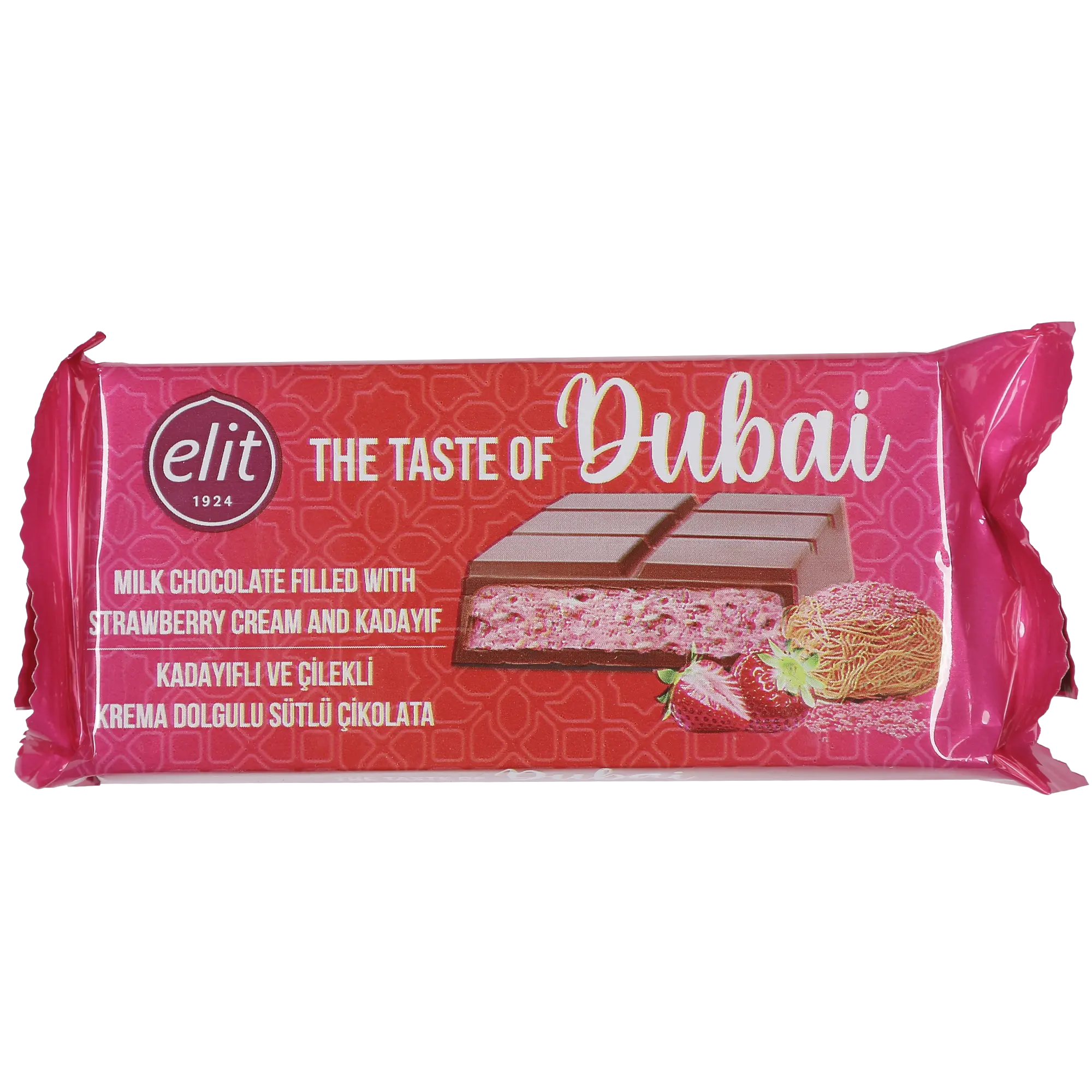 Elit The Taste of Dubai - Milk Chocolate Filled With Strawberry Cream with Kadayif 90g (12 pack) - A13