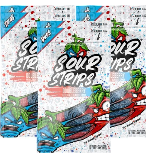 Sour Strips Duos Doubleberry 96g (12 Pack) - Z62